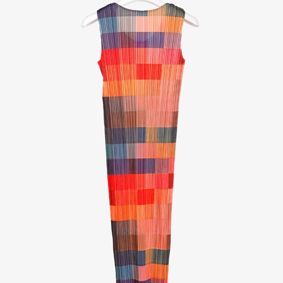Pleats Please Issey Miyake Archival Multicolour Gradient Squares Dress - Picture 2 of 8